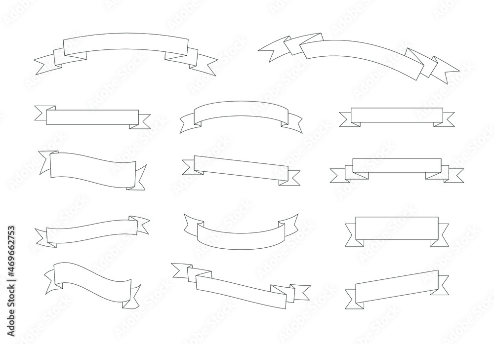 Vector Set of Outline Banners Isolated on White Background, Blank Frames Set, Geometric Banners. Vector Set of Outline Banners Isolated on White Background, Blank Frames Set, Geometric Banners.