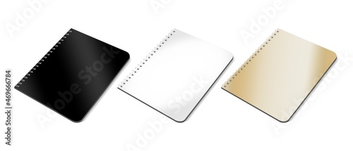 The mockup of a notebook on a spring is an isolated illustration On A White Background. The Template Layout Is Ready For Your Design. Vector EPS 10