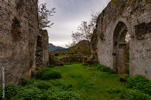 Ruins of the Chapel of San Pedro de Plecin in Asturias - Spain. photo