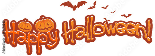 Happy Halloween banner with scary pumpkins