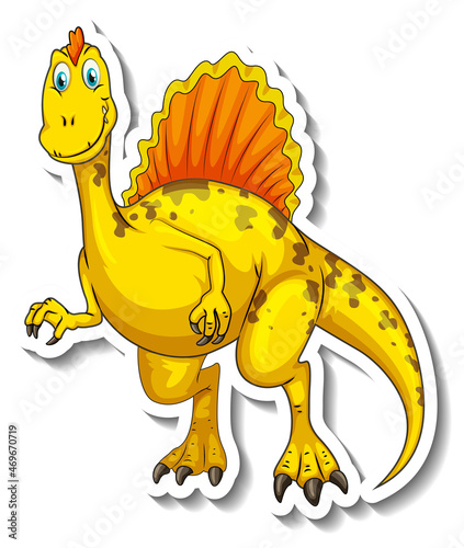 Spinosaurus dinosaur cartoon character sticker