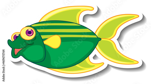 Cute fish sea animal cartoon sticker