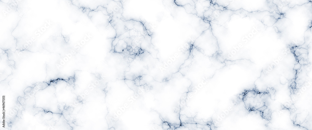 Abstract white marble texture pattern background with blue line skin. Creative stone art wall interiors background design.