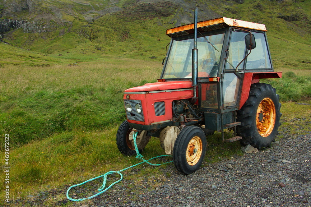 Old tractor on a farm in Iceland, Europe
Old tractor on a farm in Iceland, Europe