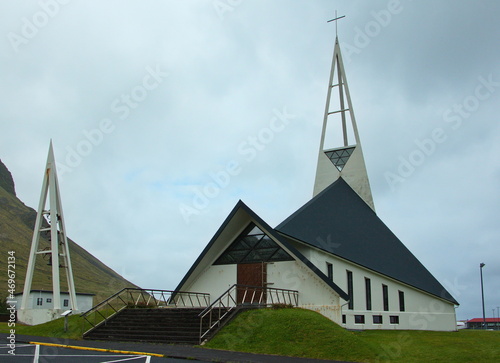 Church Olafsvikurkirkja in Olafsvik, Snaefellsnes Peninsula, Iceland, Europe 