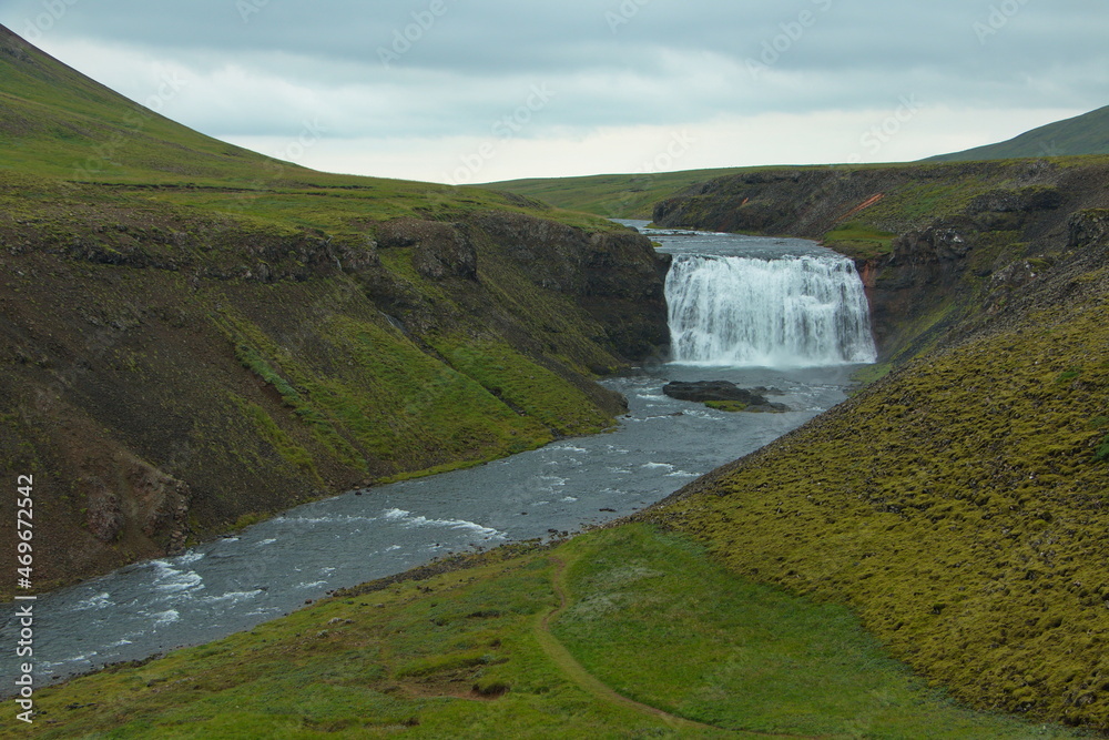 Fototapeta premium Waterfall Porufoss on Iceland, Europe 