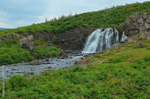 Waterfall Fosarett on Iceland  Europe 