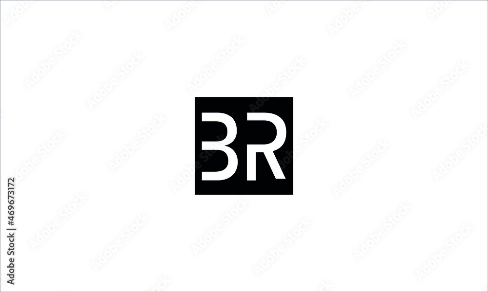 BR, RB, Abstract Letters Logo Monogram - obrazy, fototapety, plakaty 