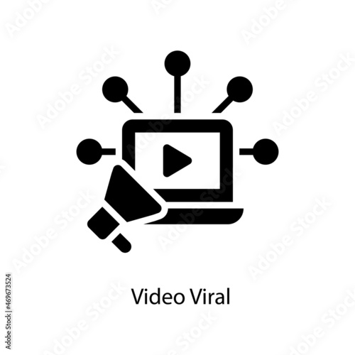 Video Viral vector Solid Icon Design illustration. Social Media Symbol on White background EPS 10 File