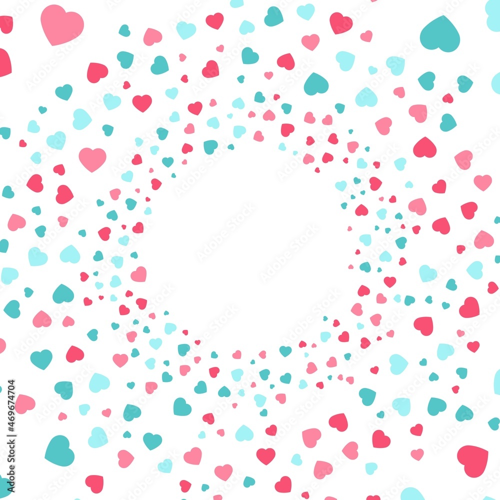 Colorful heart particle tunnel to place your content. Vector illustration. Colorful heart particle tunnel to place your content. Vector illustration.