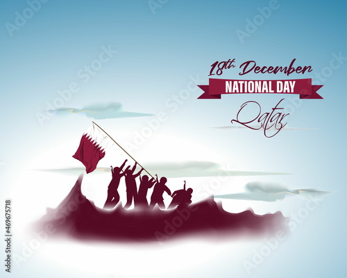Vector illustration of happy Qatar national day