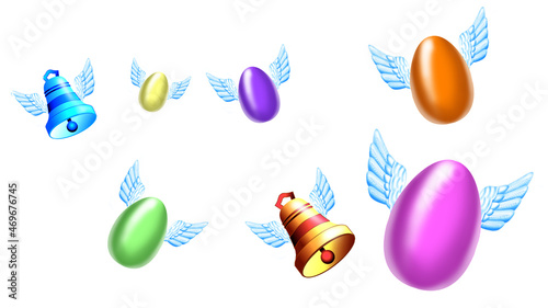 œufs cloches de pâques photo