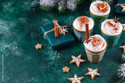 Christmas Tom and Jerry cocktail with whipped cream