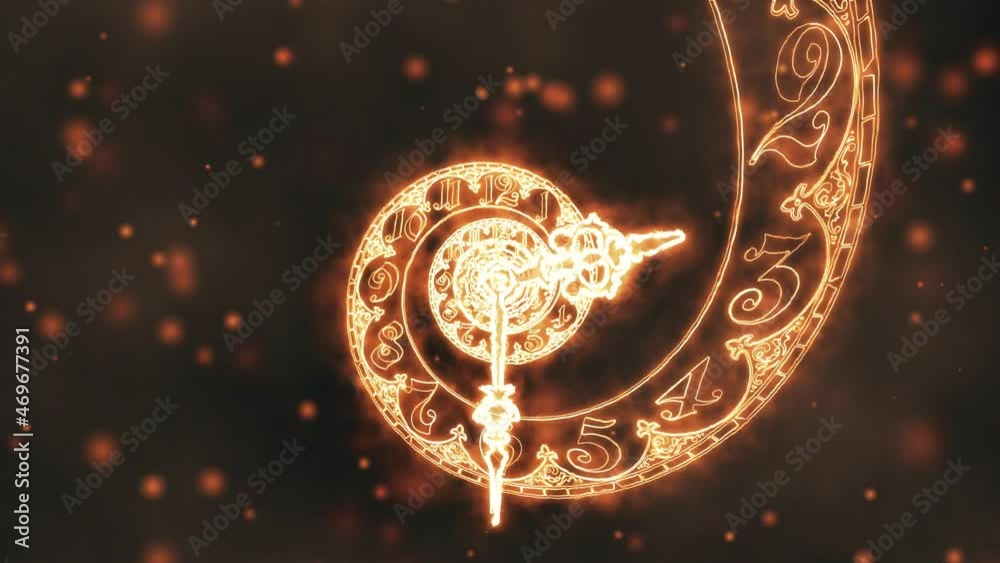 Classic fire spiral dial endlessly moving towards the camera.3D render