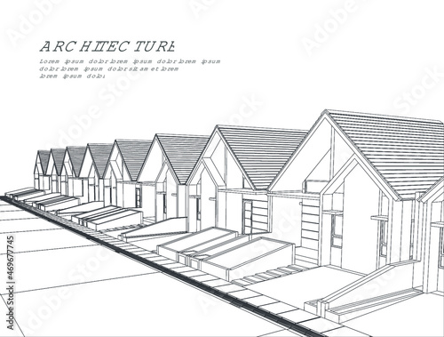 Architecture background housing working drawing