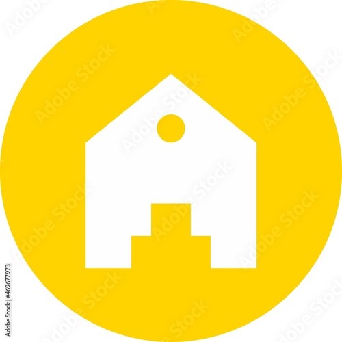 Warehouse  Glaph Circle Vector Icon Design