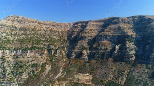 Aerial view of the lebanese mountains in sunny weather. Geology