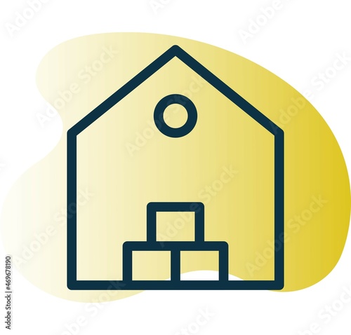  Warehouse Line Bubble Gradient Vector Icon Design