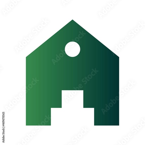 Warehouse Glyph Gradient Vector Icon Design