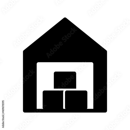 Warehouse Glyph Vector Icon Design