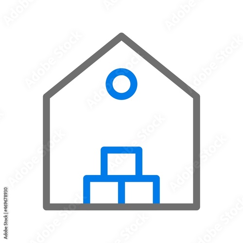 Warehouse Line Blue Vector Icon Design