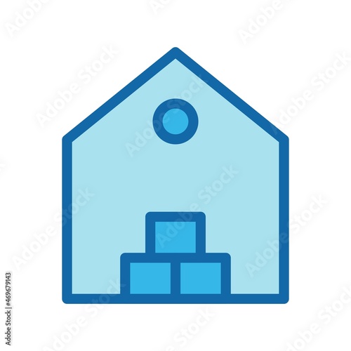  Warehouse Line Filled Blue Vector Icon Design