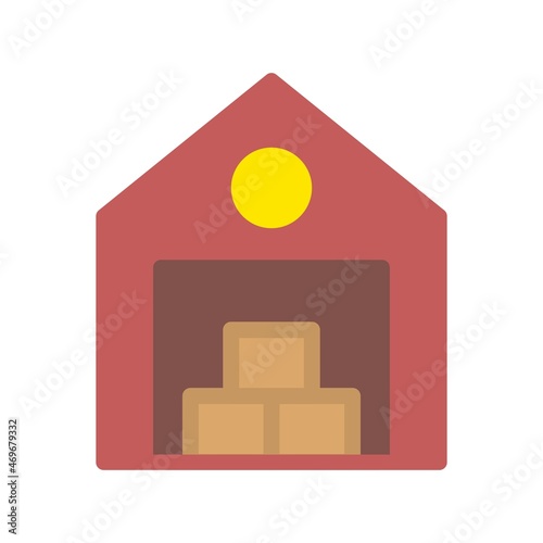 Warehouse Flat Vector Icon Design