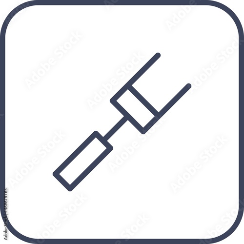 Fork Line Round Corner Vector Icon Design