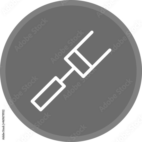 Fork Line Circle Grey Vector Icon Design