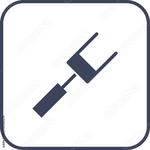 Fork Glyph Round Corner Vector Icon Design
