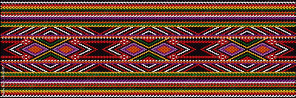  Folk ornament, national pattern, ethnic embroidery, ornamental texture, traditional geometric motives of the tribes of the African continent. - obrazy, fototapety, plakaty 