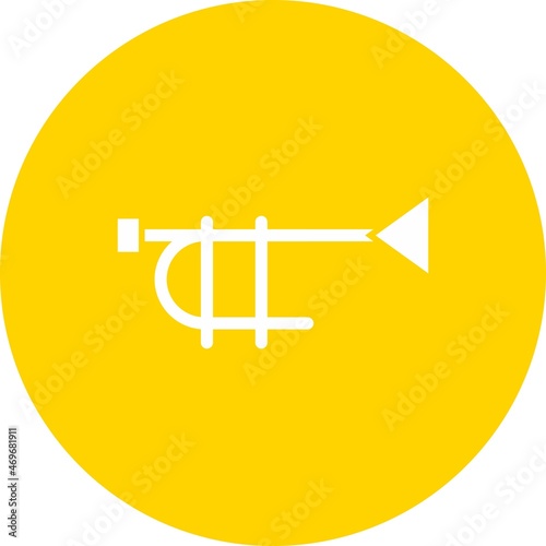 Trumpet Glaph Circle Vector Icon Design