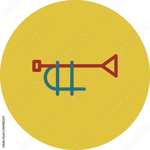Trumpet Line Two Color Vector Icon Design
