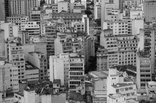 cityscape  panoramic aerial view. Skyscrapers of big metropolis. black and white filter
