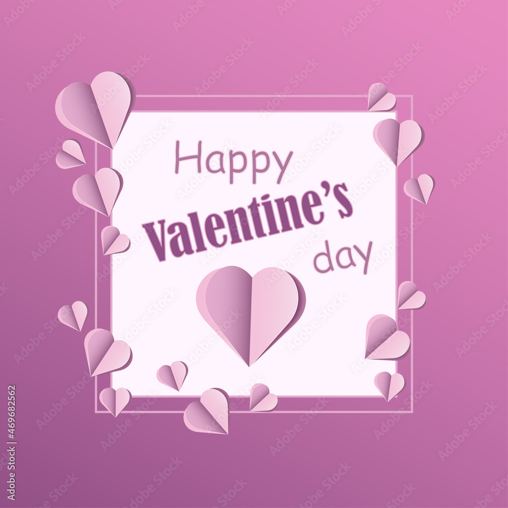 Poster greeting card for Valentine's Day. Vector