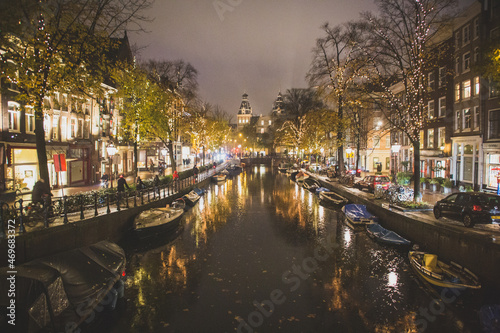 River in Amsterdam at night © Maayan Schwartz