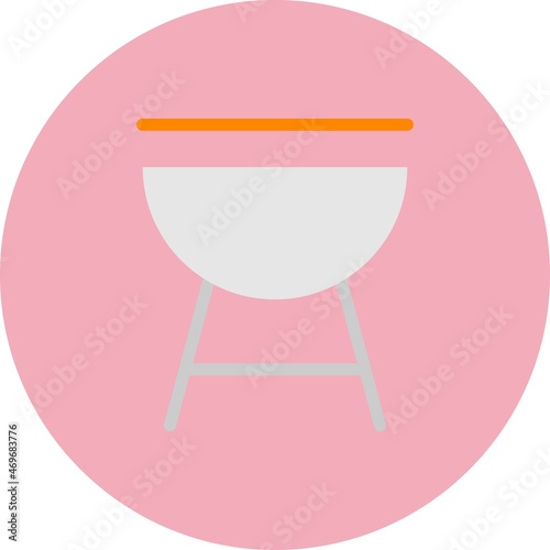 Grill Flat Circle Vector Icon Design photo