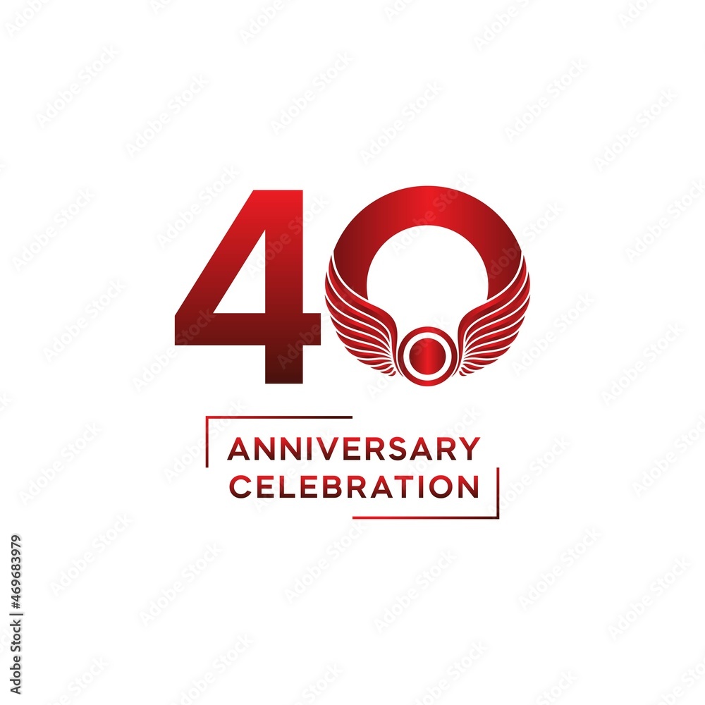Obraz premium 40 year anniversary logo design. vector - template - illustration