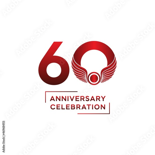 60 year anniversary logo design. vector - template - illustration