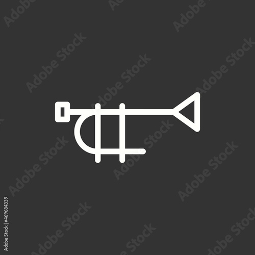 Trumpet Line Inverted Vector Icon Design