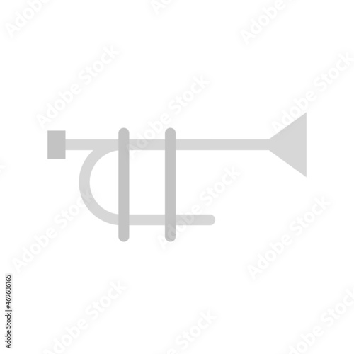 Trumpet Flat Gray Circle Vector Icon Design