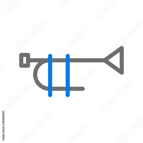 Trumpet Line Blue Vector Icon Design