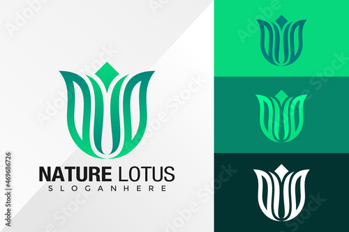 Letter U Nature Flower Life Logo Design Vector Template