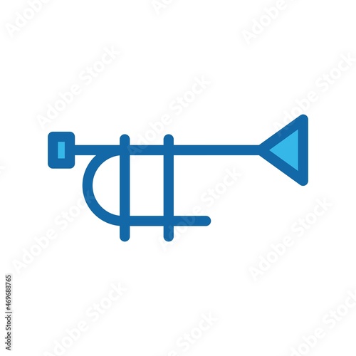 Trumpet Line Filled Blue Vector Icon Design