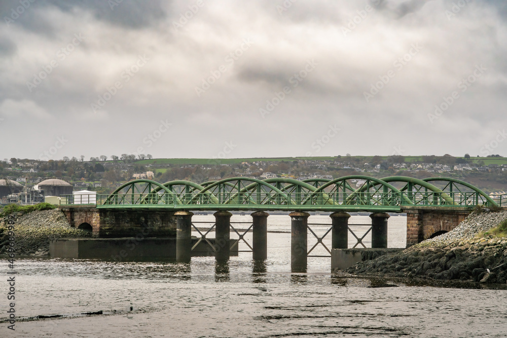 Fota Bridge on Lough Mahon on hazy cloudy day