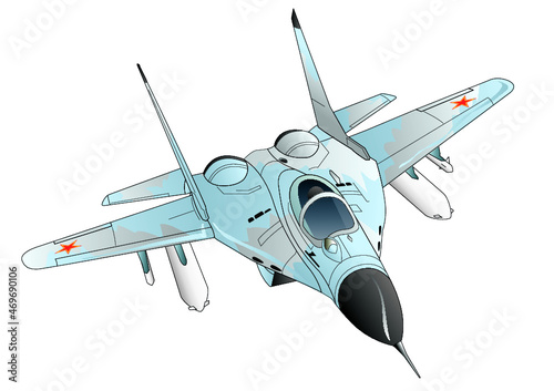 Russian twin engine jet fighter Mikoyan MiG-29. ミグ29ファルクラム (vector. eps. png. jpeg) photo