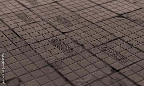 Ocd footprints on tiles