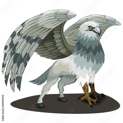 Light proud bird with hooves. Vector illustration photo