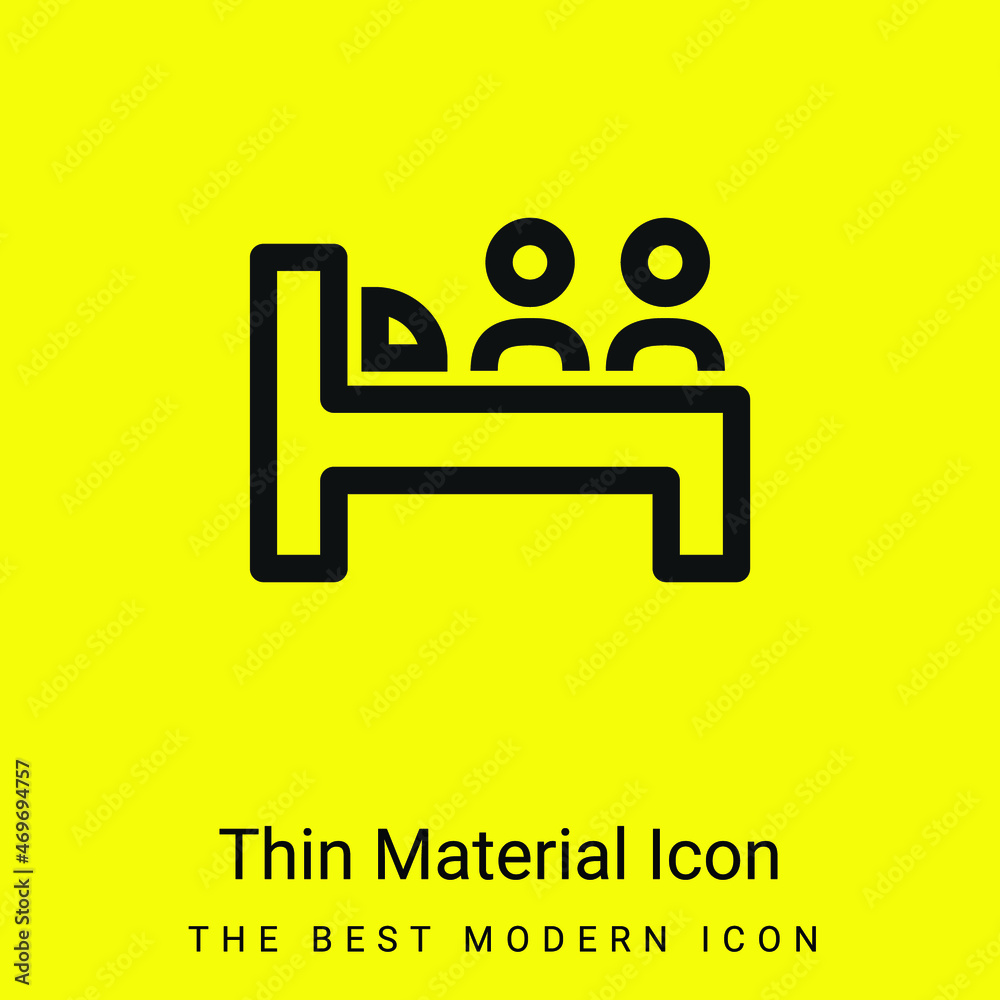 Bed For Two Persons minimal bright yellow material icon