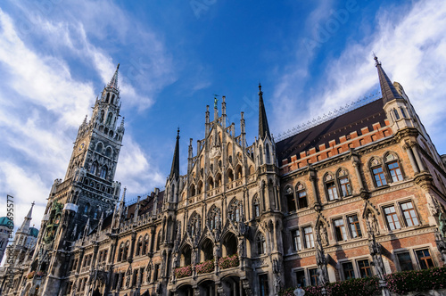 Munich, Germany on October 16, 2012. Neue Rathaus, the new town hall on Marienplatz in the historic city center.